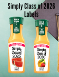 Simply Class of 2026 Juice Bottle Labels- Comes in 2 sizes & 4 Flavors