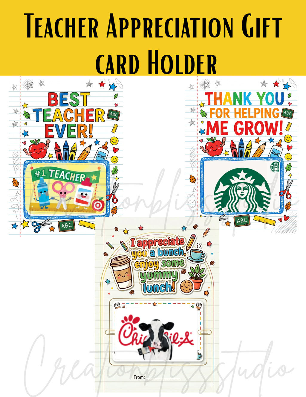 Teacher Appreciation Gift Card Holder