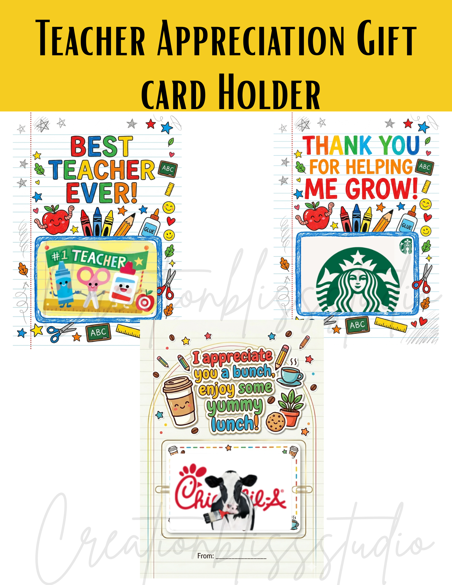 Teacher Appreciation Gift Card Holder