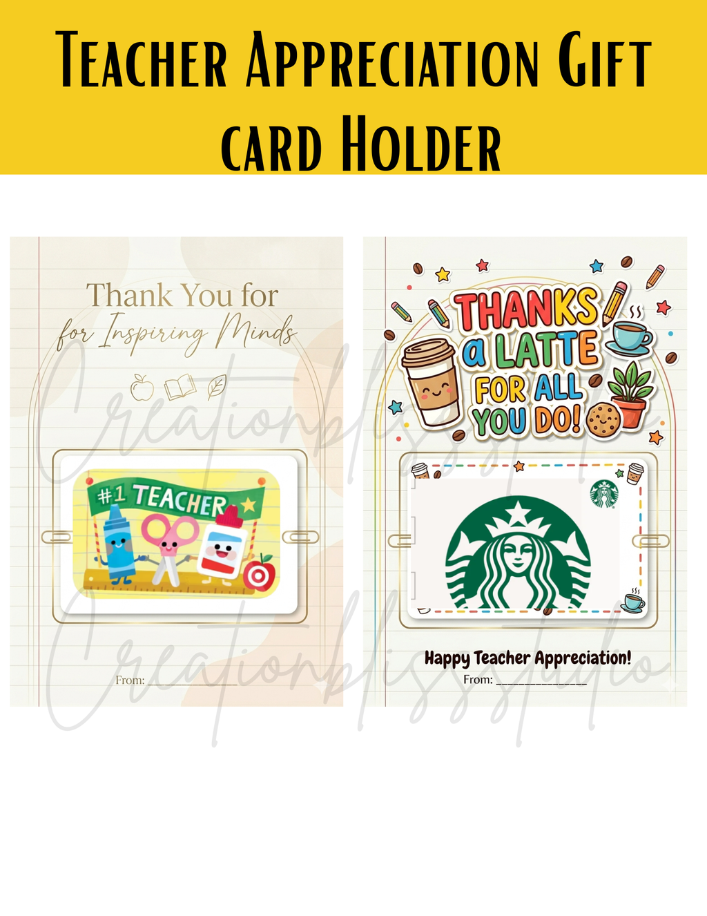 Teacher Appreciation Gift Card Holder