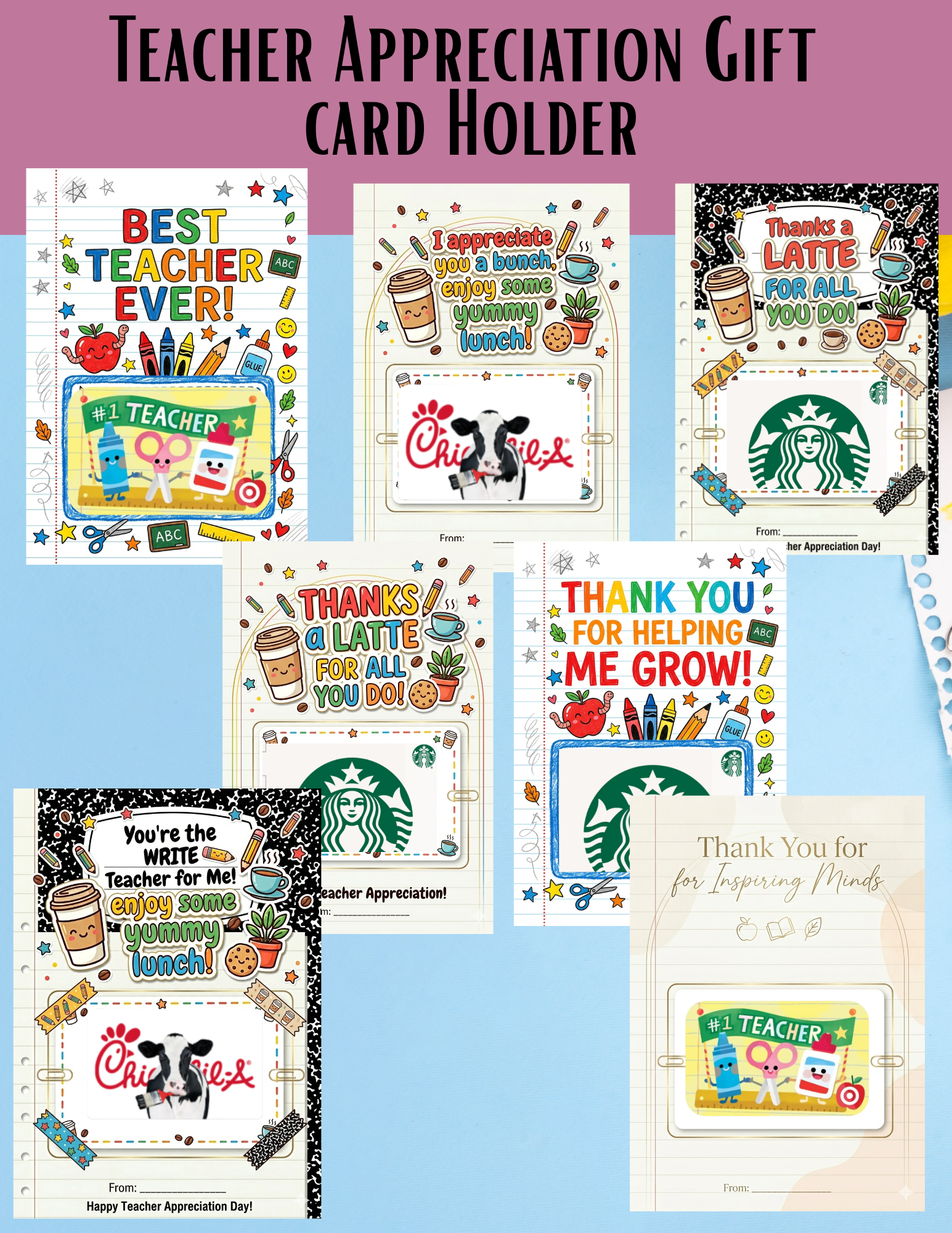 Teacher Appreciation Gift Card Holder