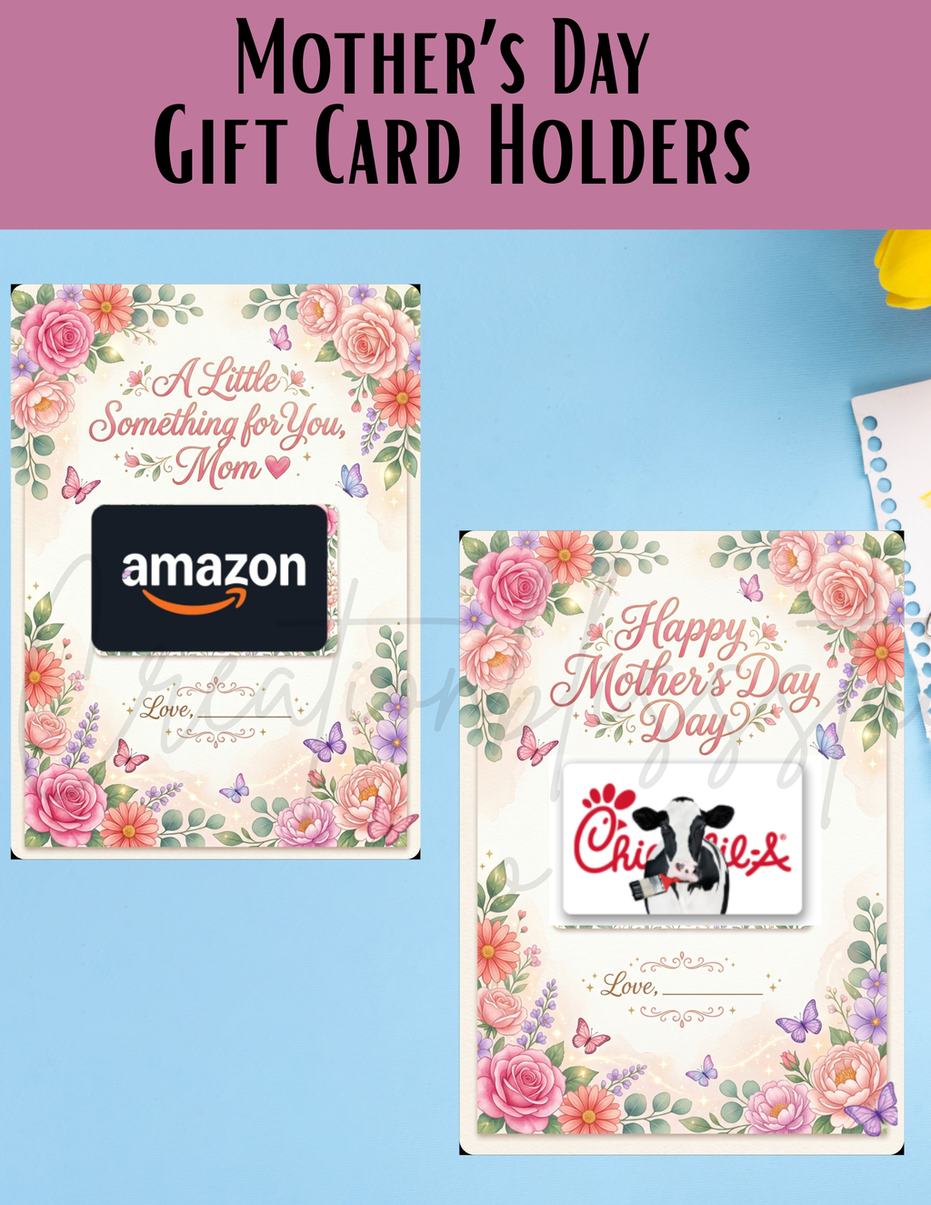 Mother’s Day Gift Card Holder Bundle Printable