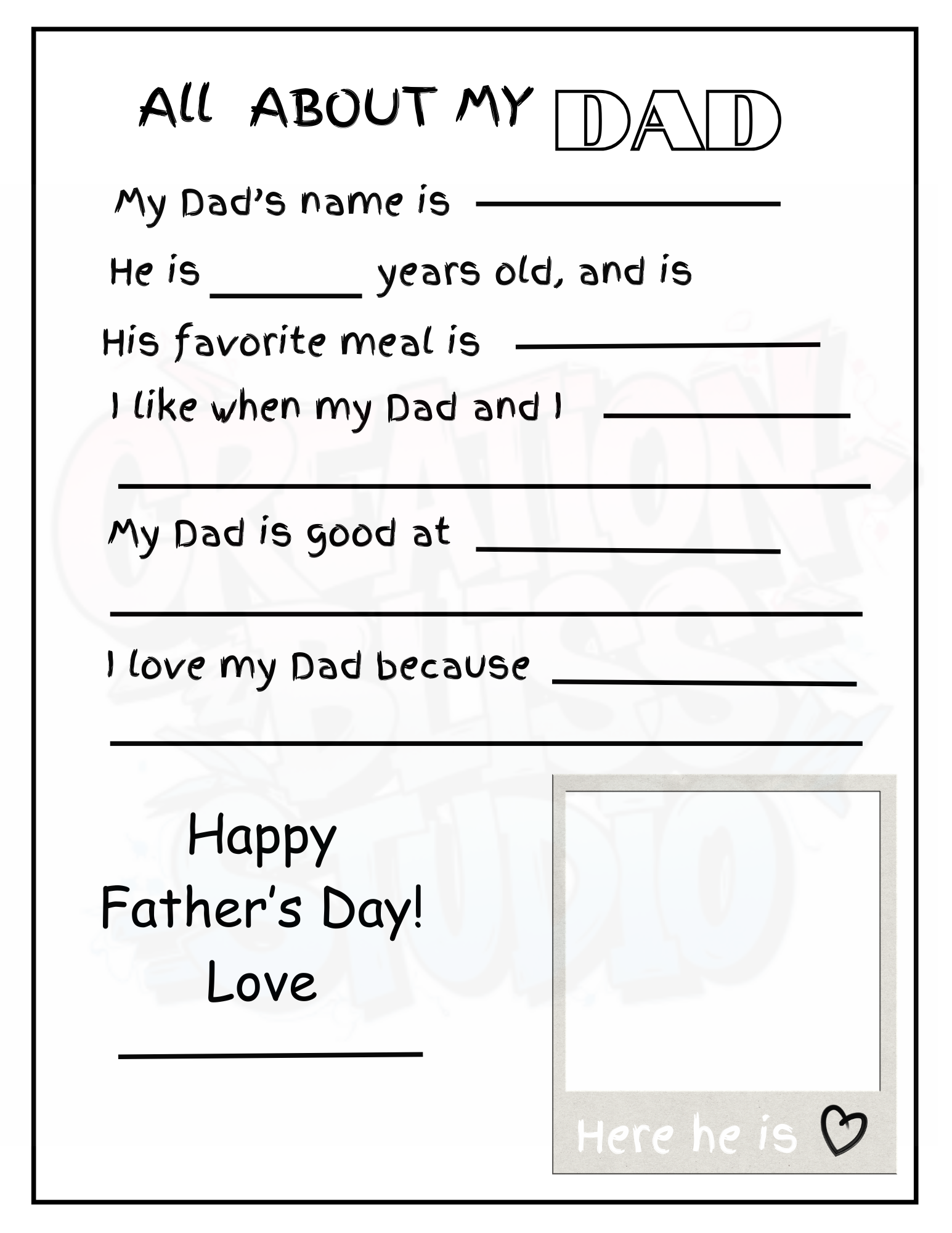 Father’s Day Activity Set Printable