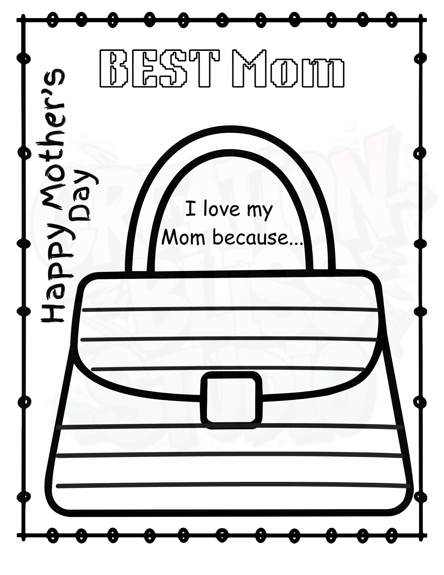 Mother’s Day Activity Set Printable | Kids Coloring Pages + All About Mom Worksheet