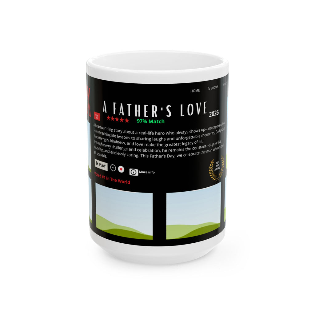 Dadflix Mug Wrap Canva Template | Editable 15-oz Mug Design