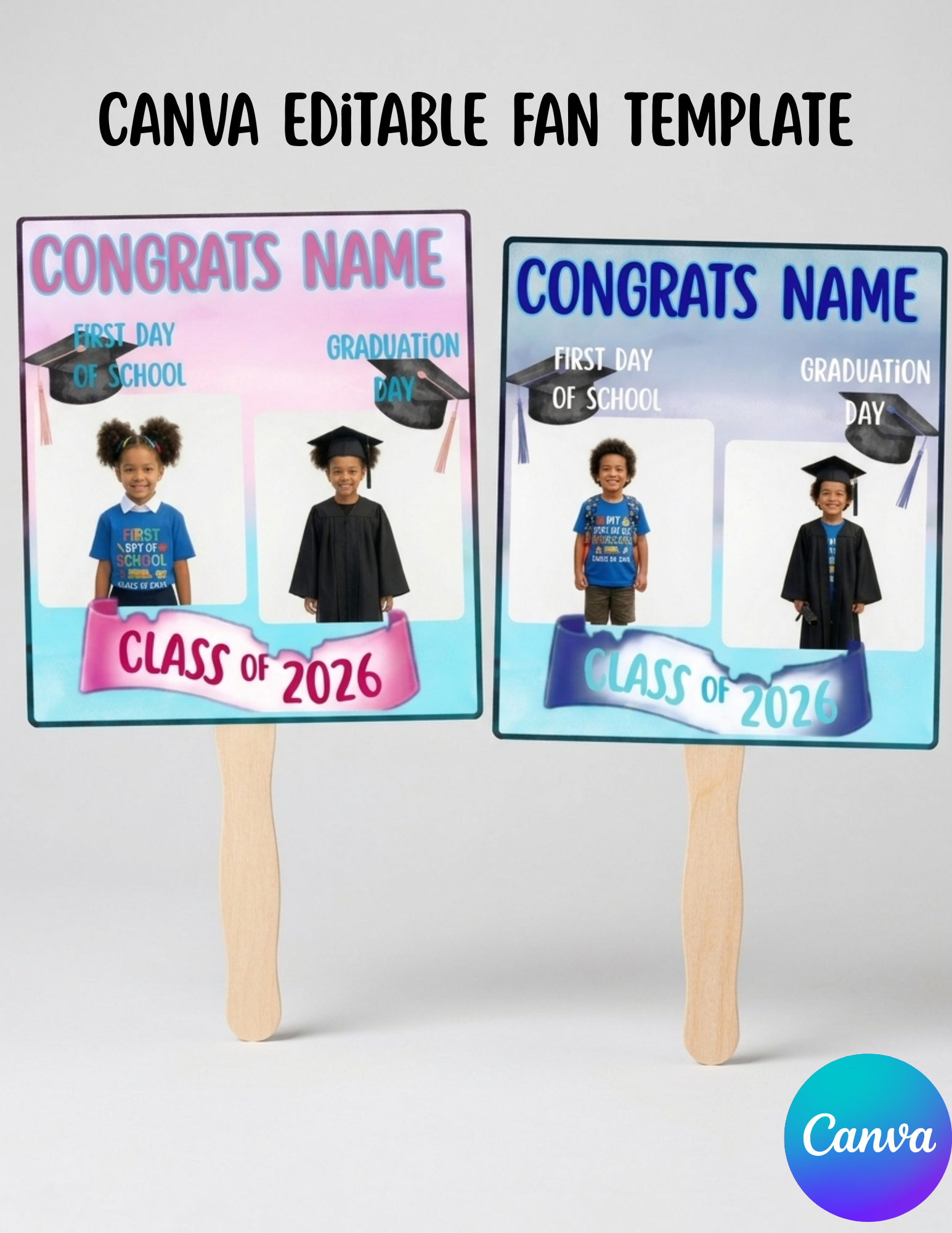 2026 Graduation Photo Fan Canva Template