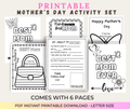 Mother’s Day Activity Set Printable | Kids Coloring Pages + All About Mom Worksheet