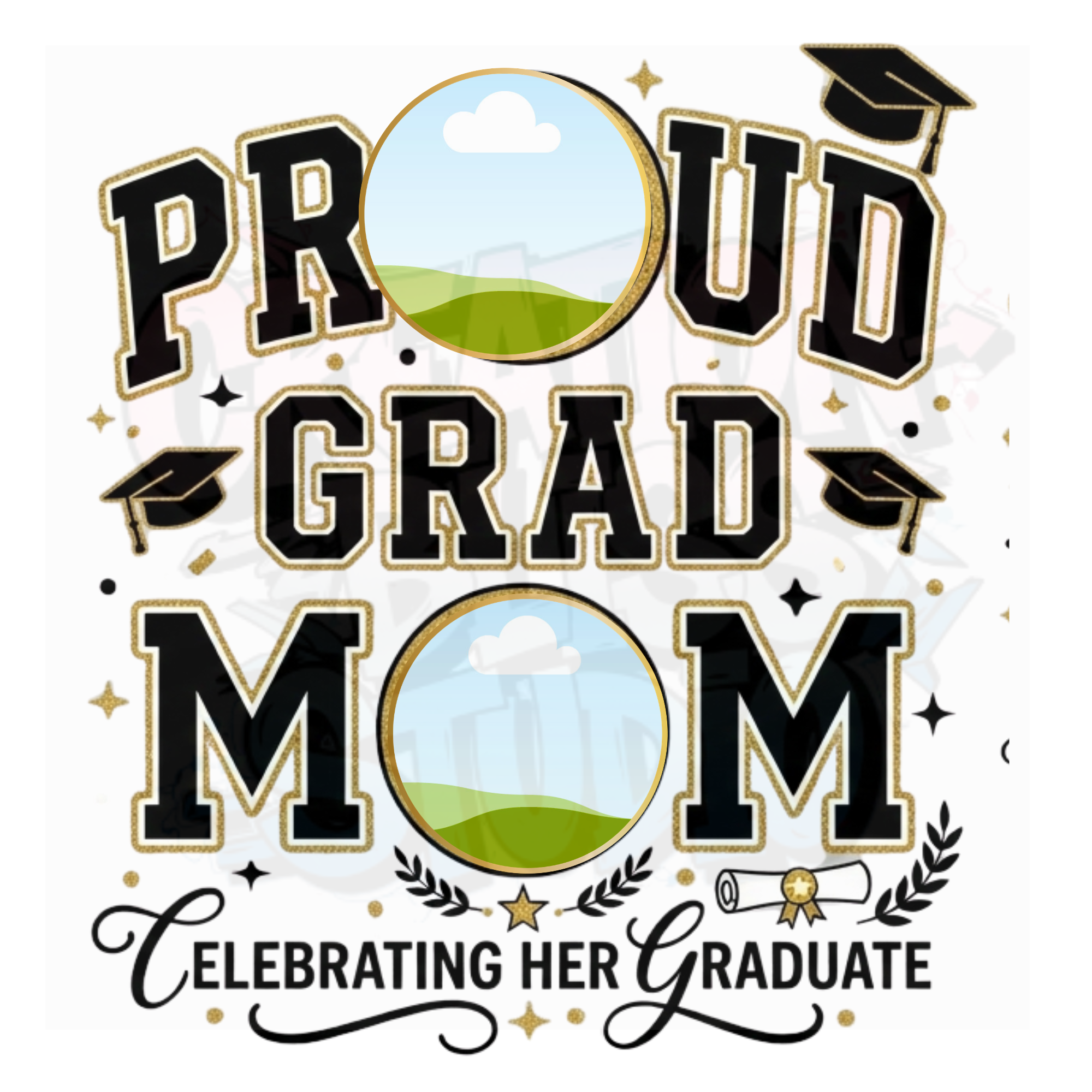 Proud Grad Mom PNG Canva Template