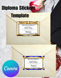 Graduation Diploma Sticker Editable Template