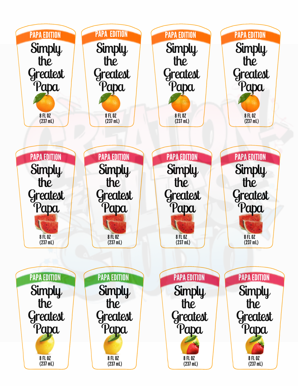 Simply the Greatest Dad & Papa Juice Labels Bundle Printables